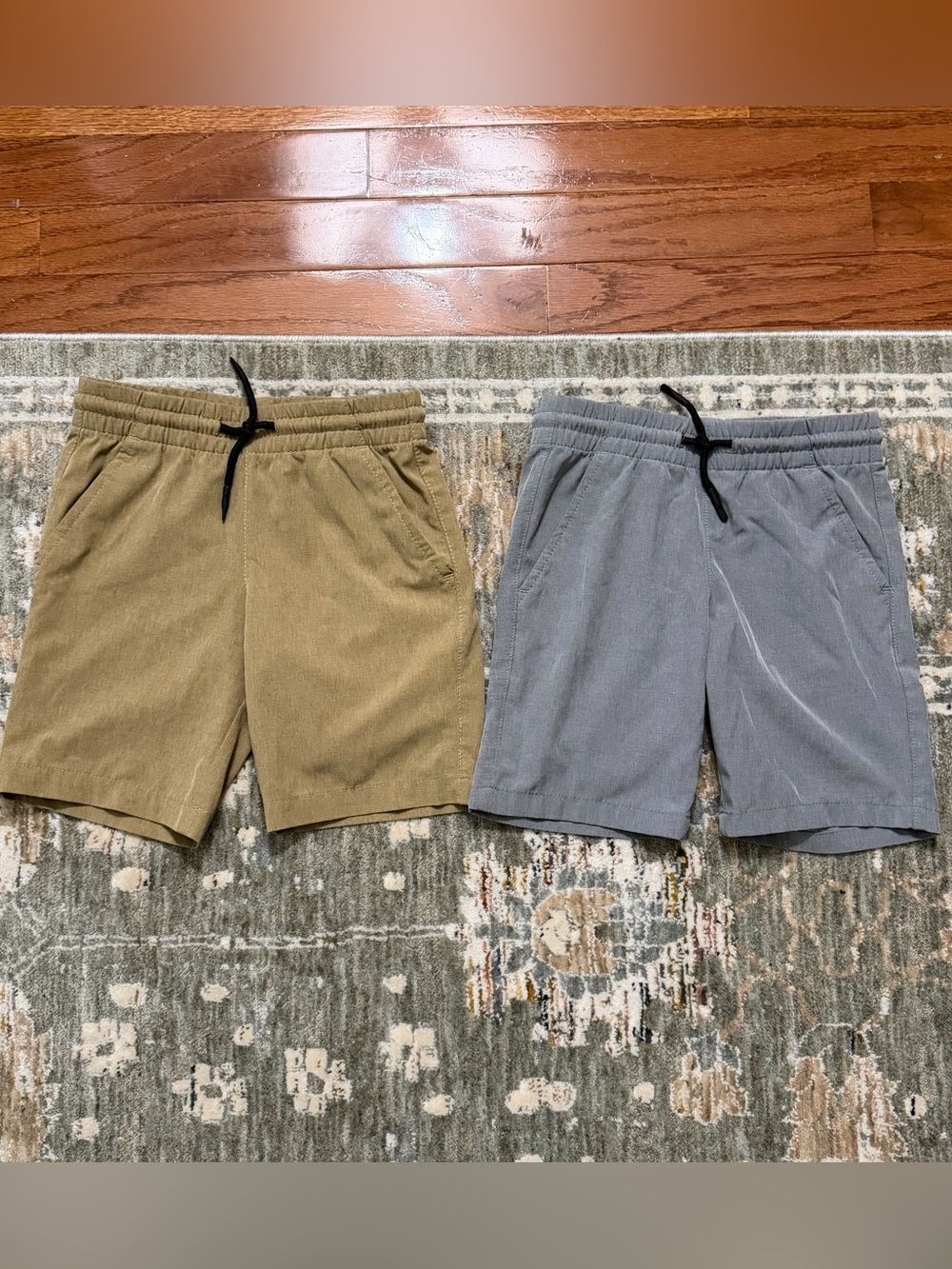 Nautica boys Drawstring Shorts in Tan and Gray
